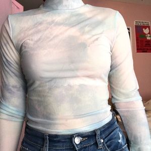 NWT wild fable Long Sleeve Mock Neck Mesh Top